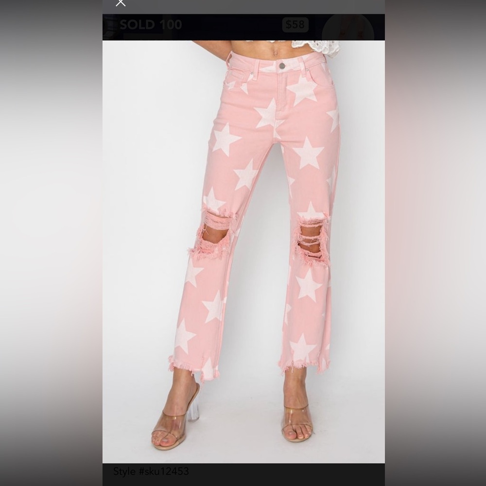 Risen Brand New pink star jeans